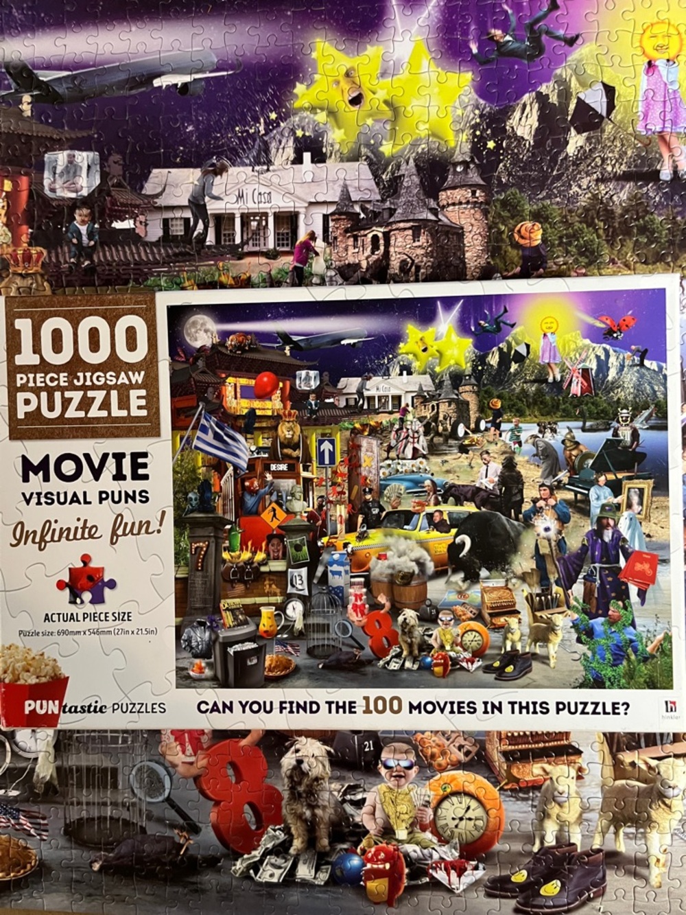 🧩 1000-Piece Puntastic “Movie Visual Puns”. Challenge yourself! Complete.